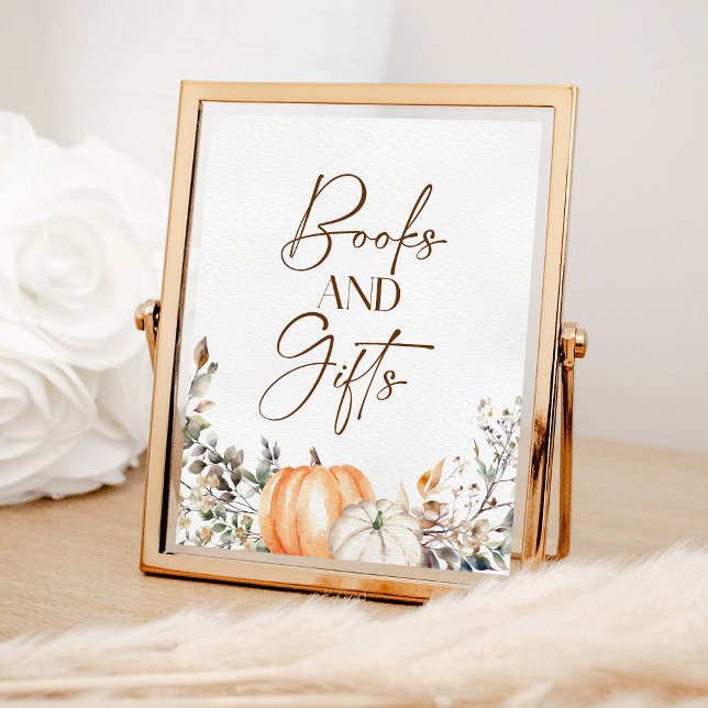 Bücher und Geschenke Pumpkin Herbst Kinderdusche Poster (Von Creator hochgeladen)