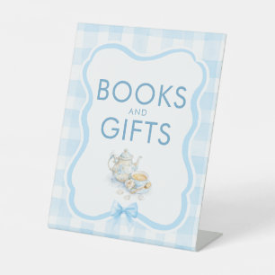 Bücher und Geschenke Teeparty Baby Shower Tischsch Sockelschild