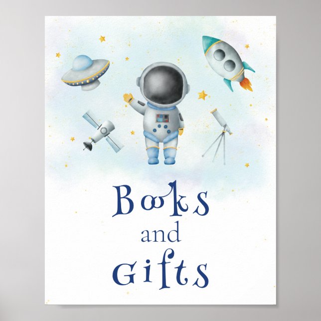 Bücher und Geschenke Weltraumastronautin Raketenst Poster (Vorne)