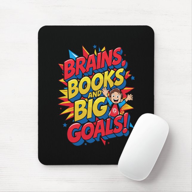 Bücher und große Ziele - Spaß zurück in die Schule Mousepad (Mit Mouse)