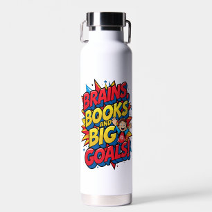 Bücher und große Ziele - Spaß zurück in die Schule Trinkflasche