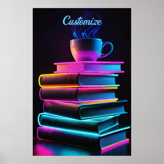 Bücher und Kaffee 2 Poster (Vorne)