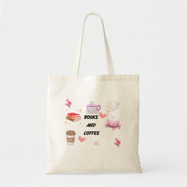 Bücher und Kaffee Ästhetik-Tasche  Tragetasche (Vorne)
