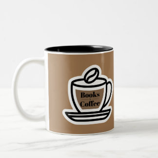 Bücher und Kaffee Brown Zweifarbige Tasse