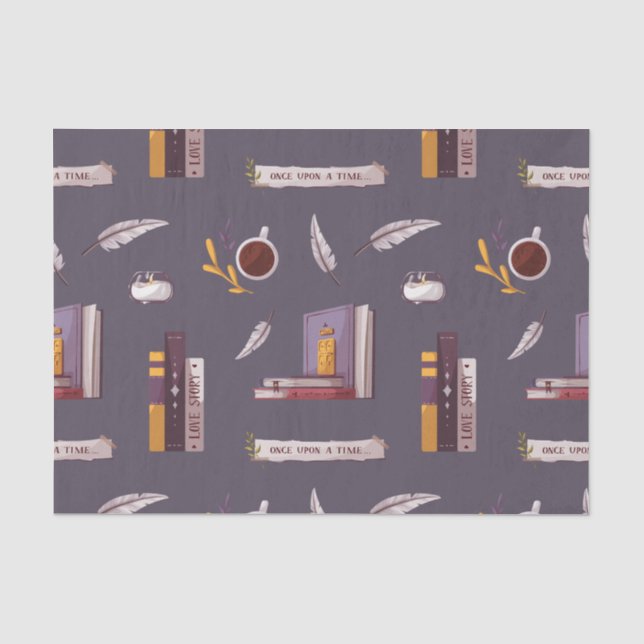 Bücher und Kaffee - Buchen Sie Lover Collage Seidenpapier (Vorderseite)
