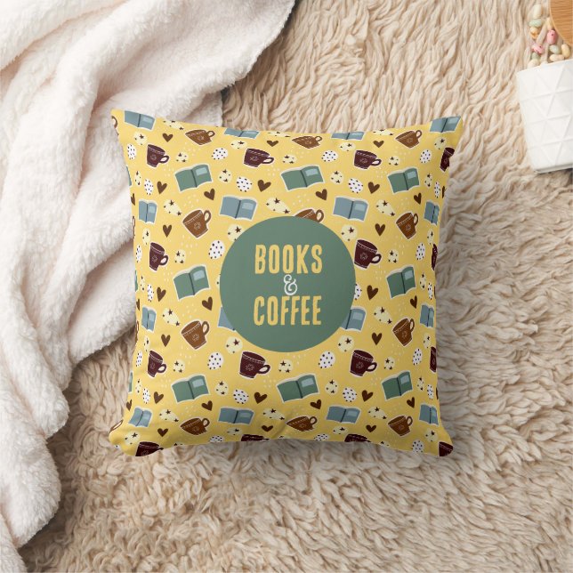 Bücher und Kaffee Kissen (Decke)