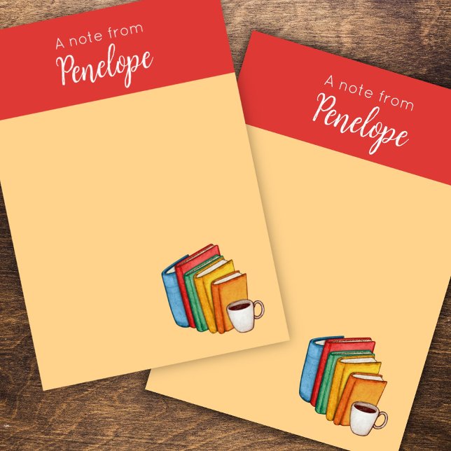 Bücher und Kaffee Post-it Klebezettel (Von Creator hochgeladen)