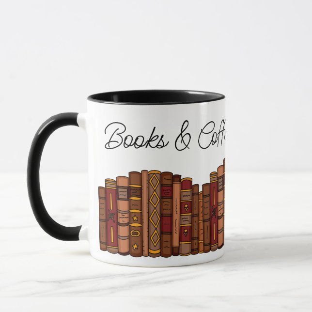 Bücher und Kaffee sind alles, was ich brauche Tasse (Links)