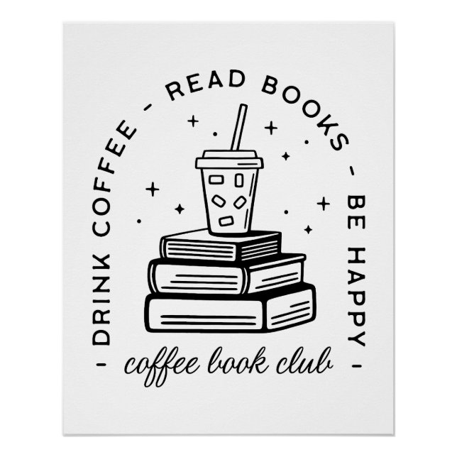 Bücher und Kaffeeliebhaber Poster (Vorderseite)