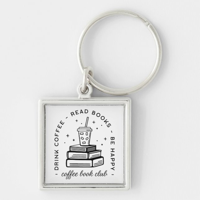 Bücher und Kaffeeliebhaber Schlüsselanhänger (Vorne)