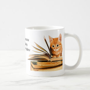 Bücher und Kätzchen-Tasse Kaffeetasse