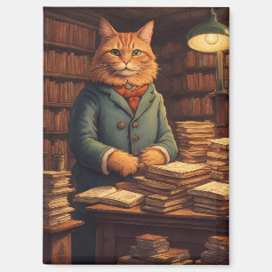 Bücher und Katzen Magnet