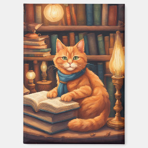Bücher und Katzen Magnet