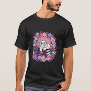 Bücher- und Katzenliebhaber Lesende Bibliothekarin T-Shirt