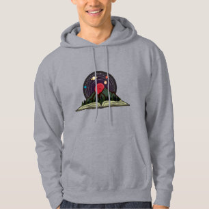 Bücher und Musikliebhaber Retro-Vinyl-Schallplatte Hoodie