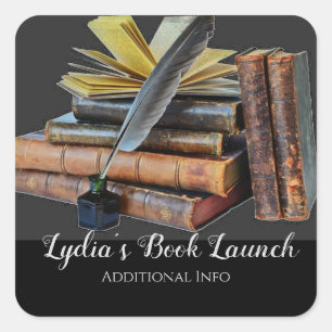 Bücher und Qualität Quadratischer Aufkleber