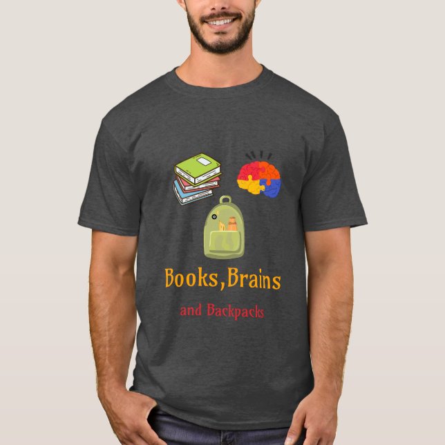 Bücher und Rucksäcke-Schule beginnt T-Shirt (Vorderseite)