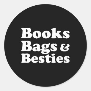 Bücher und Taschen; Bestien, die zum Schulspass zu Runder Aufkleber