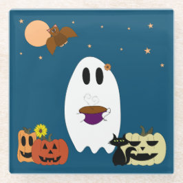 Bücher und Tee Glasuntersetzer