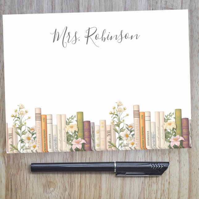 Bücher und Wildblumen Bibliothekarisch Post-it Klebezettel (Von Creator hochgeladen)