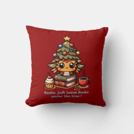 Bücher unter kawaii Weihnachtsbaum - Funny Santa Kissen