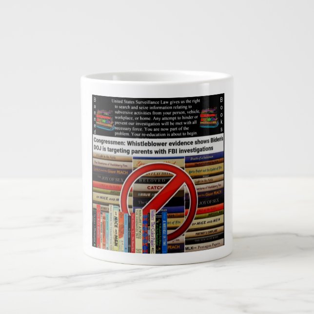 Bücher verboten. Die Regierung weiß es am besten. Jumbo-Tasse (Vorderseite)