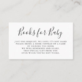 Bücher verlangen | Babyparty-Einladungs-Einsatz Visitenkarte