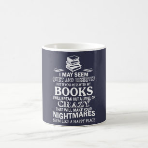BÜCHER VERRÜCKT KAFFEETASSE