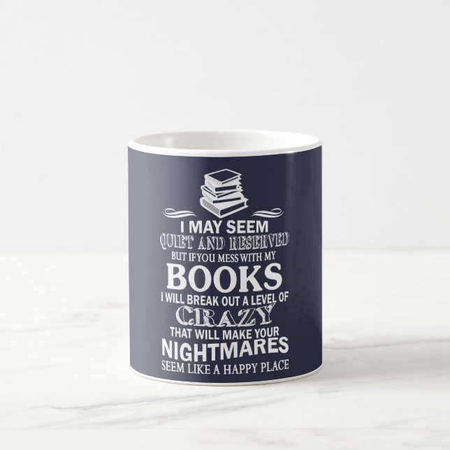 BÜCHER VERRÜCKT KAFFEETASSE (Mittel)