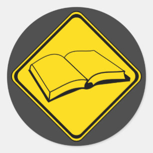 Bücher voraus! runder aufkleber