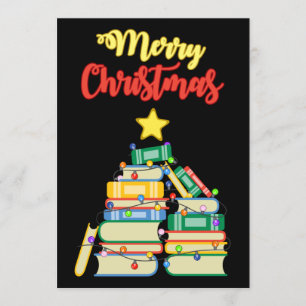 Bücher-Weihnachtsbaum II Einladung
