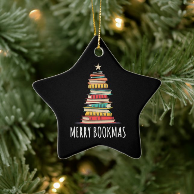 Bücher Weihnachtsbaum Merry Bookmas Keramik Ornament (Baum)