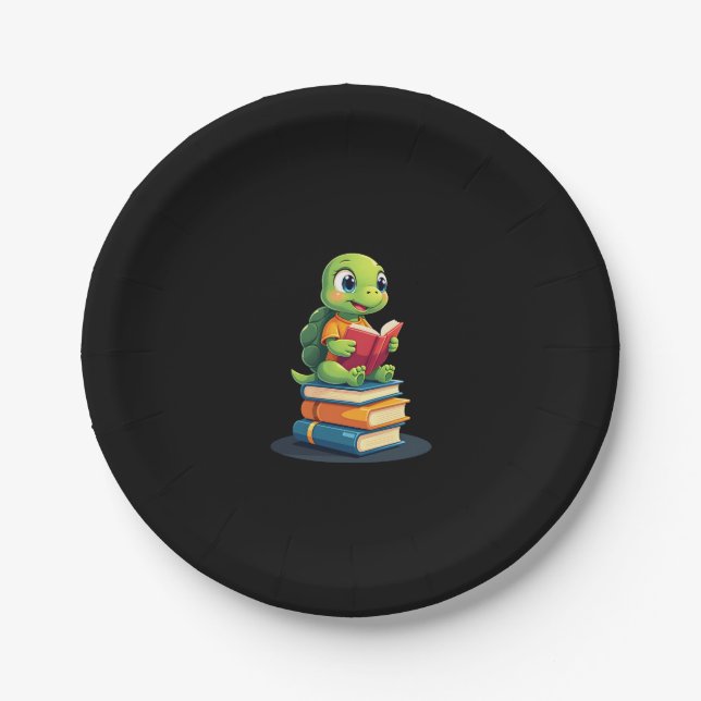 Bücher zum Lesen von Schildkröten (1) Pappteller (Vorderseite)