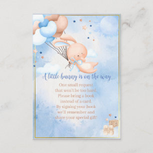 Bücher zur Babyparty für Baby Boy Bunny Begleitkarte