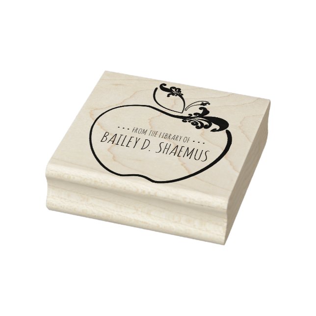 Bücherei blühend ApfelBriefmarke Gummistempel (Stempel)