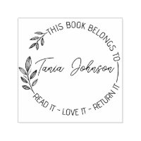 Bücherei Buchzeichen Modernes Blumenkränz