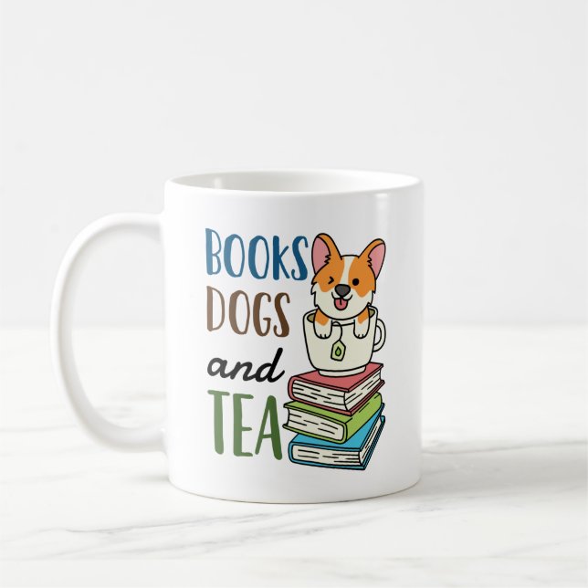 Bücherhunde und Teewochenende Lesen Kaffeetasse (Links)