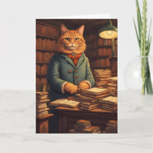 Bücherkatze #10 Grußkarte Karte