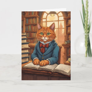 Bücherkatze #11 Grußkarte Karte