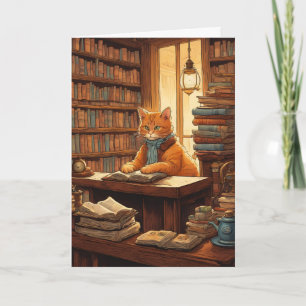 Bücherkatze #12 Grußkarte Karte