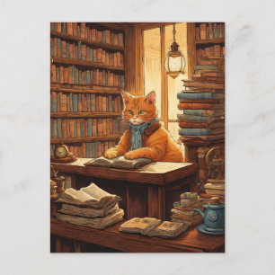 Bücherkatze #12 Postkarte