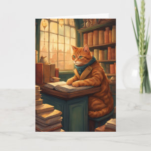 Bücherkatze #14 Grußkarte Karte