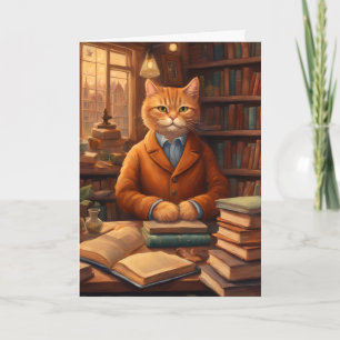 Bücherkatze #16 Grußkarte Karte