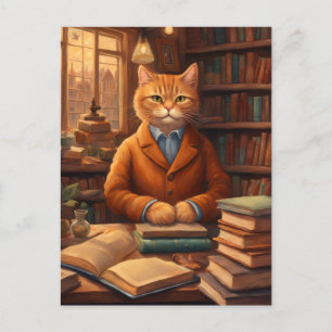 Bücherkatze #16 Postkarte