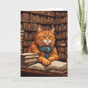 Bücherkatze #17 Grußkarte Karte