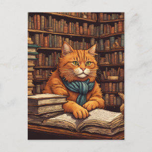 Bücherkatze #17 Postkarte