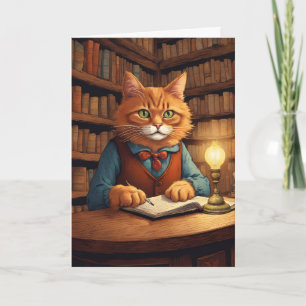 Bücherkatze #18 Grußkarte Karte