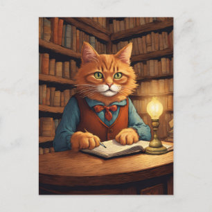 Bücherkatze #18 Postkarte