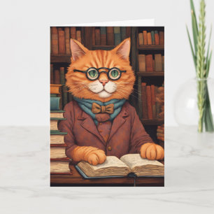 Bücherkatze #19 Grußkarte Karte