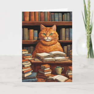 Bücherkatze #1 Grußkarte Karte
